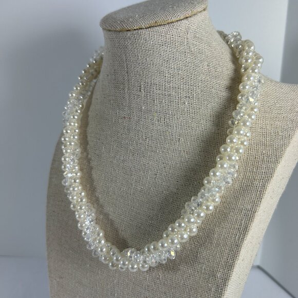 Lot 6 Pieces Faux Pearl Necklaces Stretch Bracelets Twisted Some Vintage - Picture 10 of 16